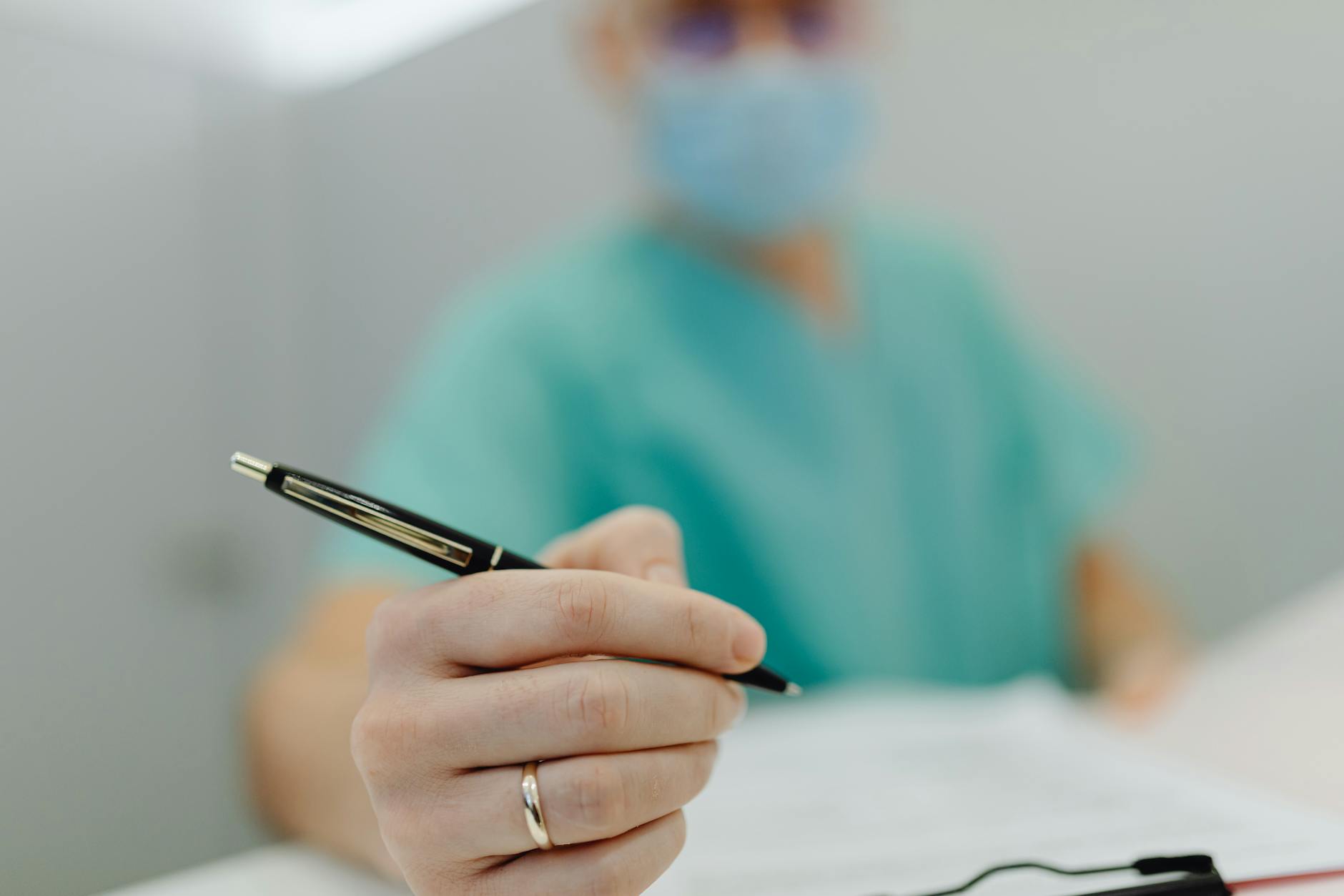 Cardiologist reviewing atrial fibrillation ECG and anticoagulation records