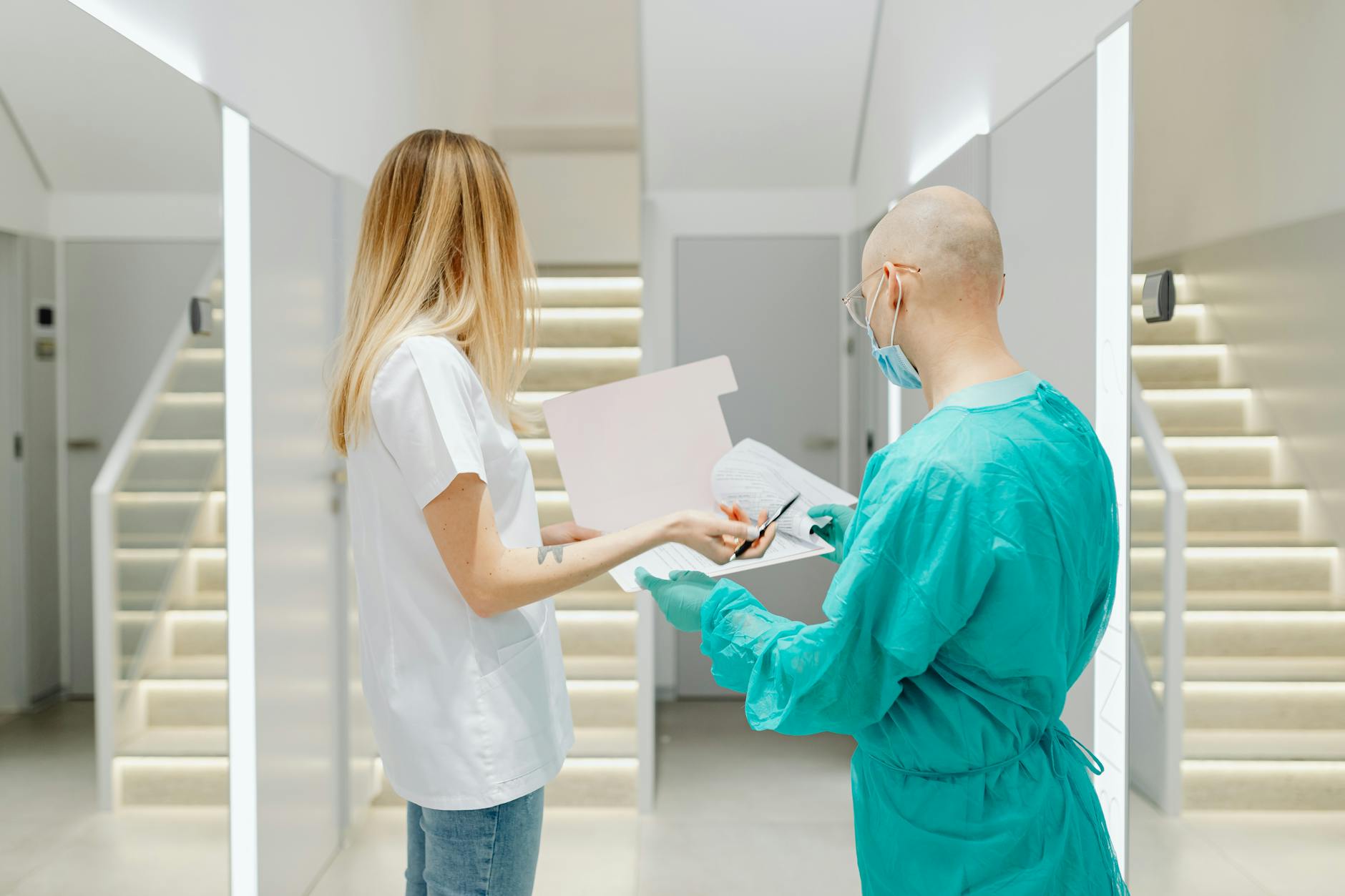 Cardiologist reviewing ECG and troponin results