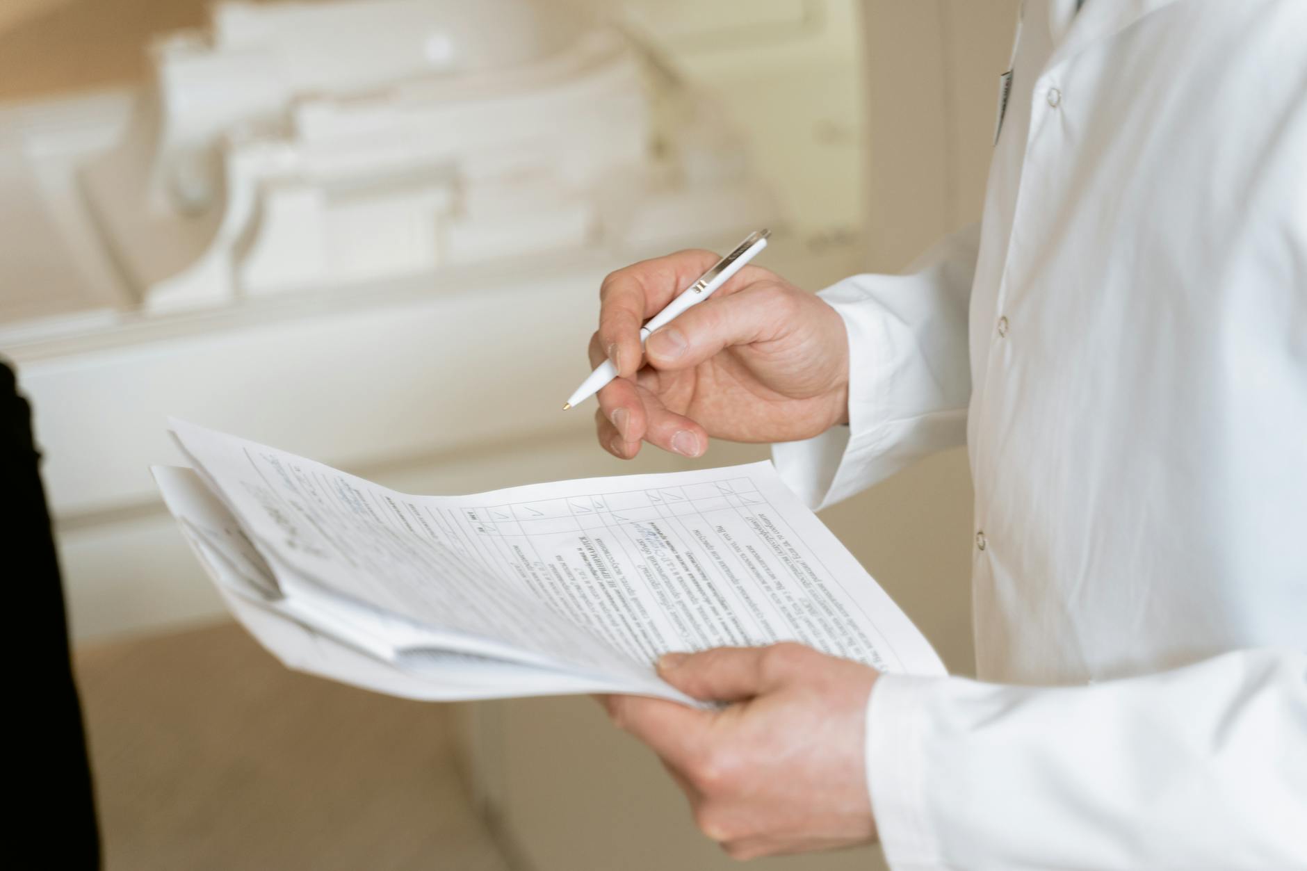 Cardiologist reviewing echocardiogram of valvular heart disease
